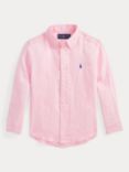 Ralph Lauren Kids' Linen Logo Shirt, Carmel Pink