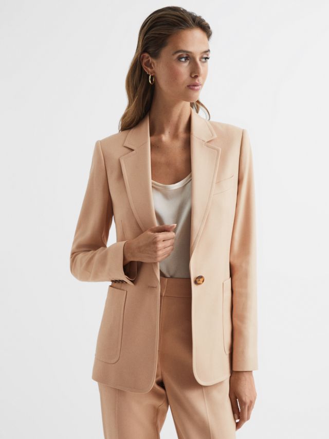 Reiss Ember Single Breasted Blazer, Camel, 4