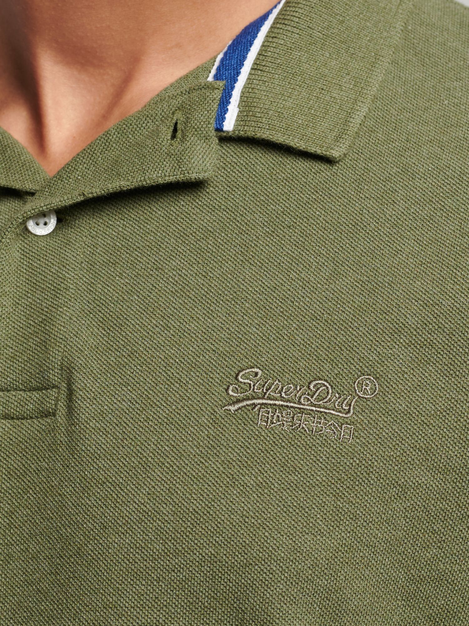 Superdry Classic Pique Polo Shirt, Thrift Olive Marl, S