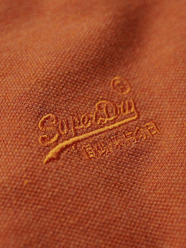 Superdry Classic Pique Polo Shirt, Rust Orange Marl