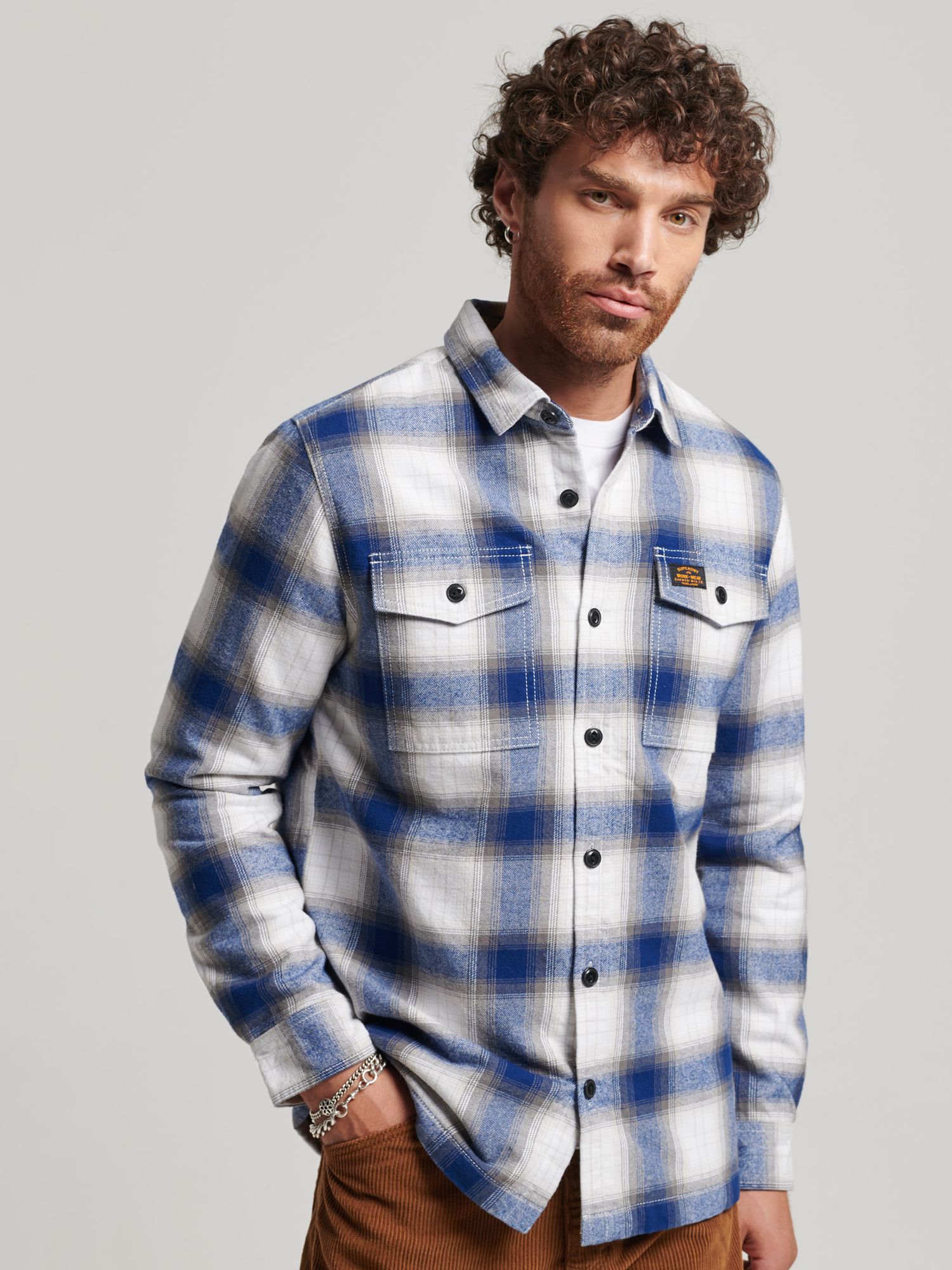 HUMAN MADE CHECKED OVERSHIRT BLUE Sサイズ | www