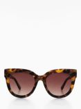Mango Greci Women's Sunglasses, Dark Brown
