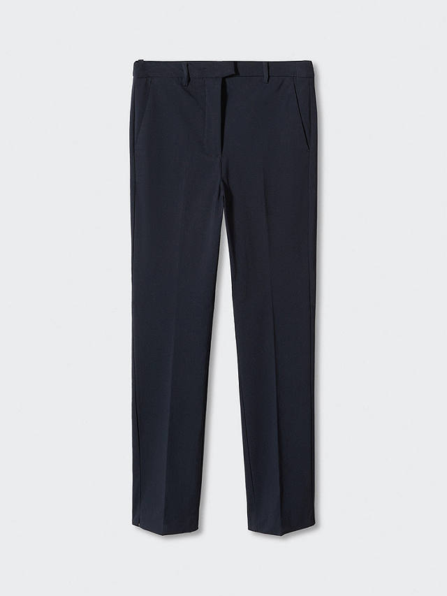 Mango Cola Tailored Trousers, Navy at John Lewis & Partners