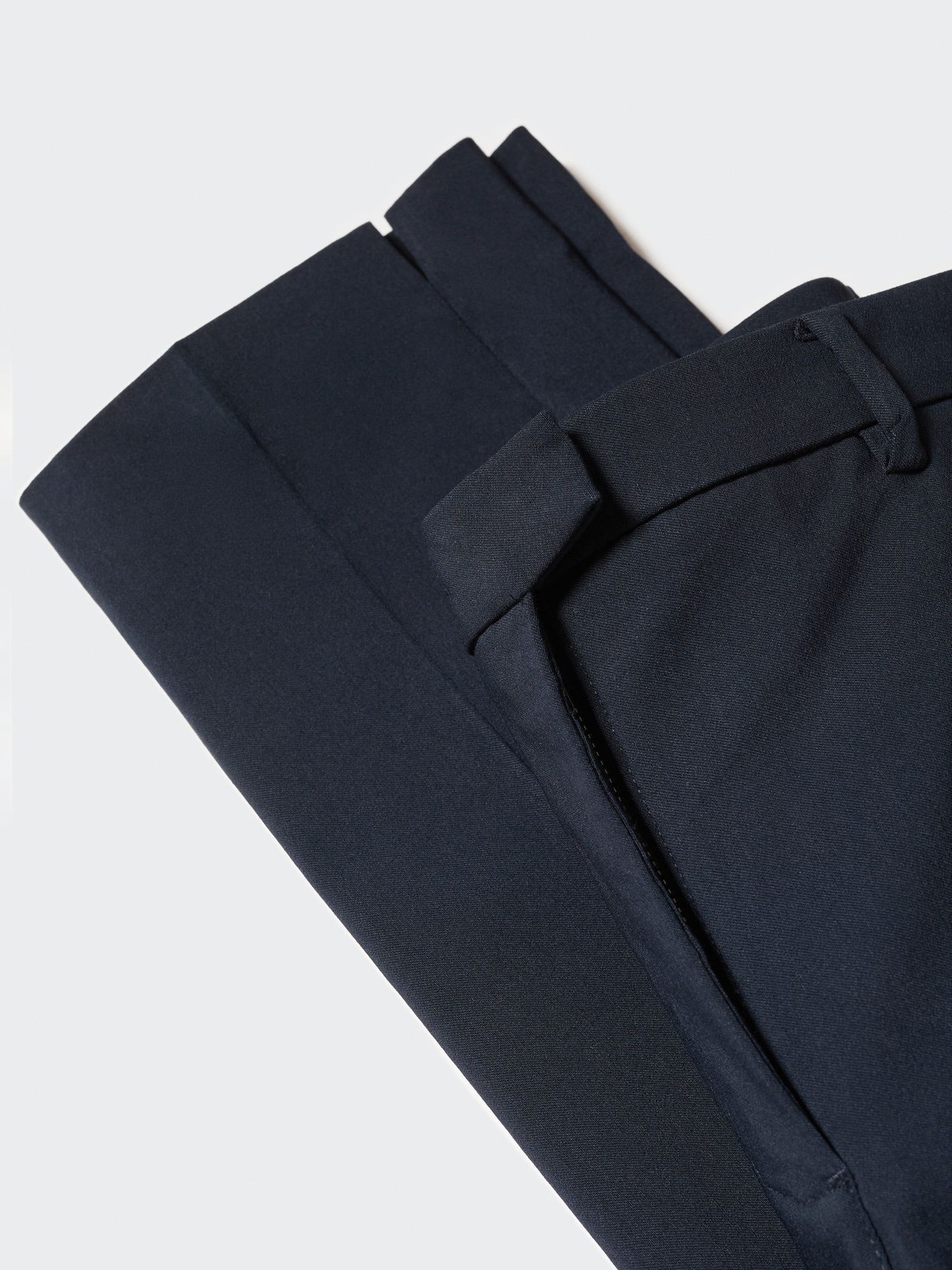 Mango Cola Tailored Trousers, Navy at John Lewis & Partners