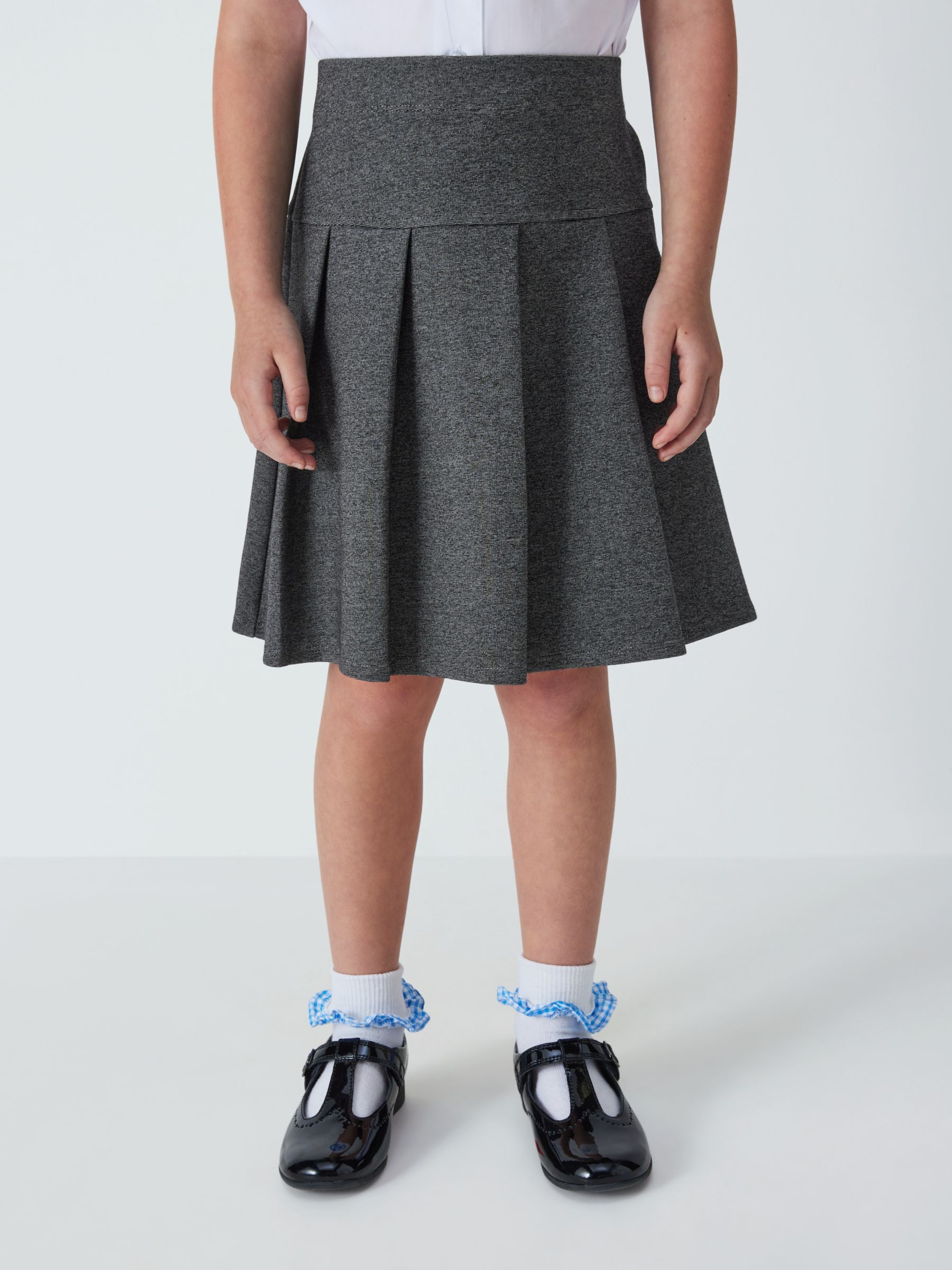 Buy John Lewis Girls' Jersey Panel Pleated School Skirt, Grey Mid Online at johnlewis.com