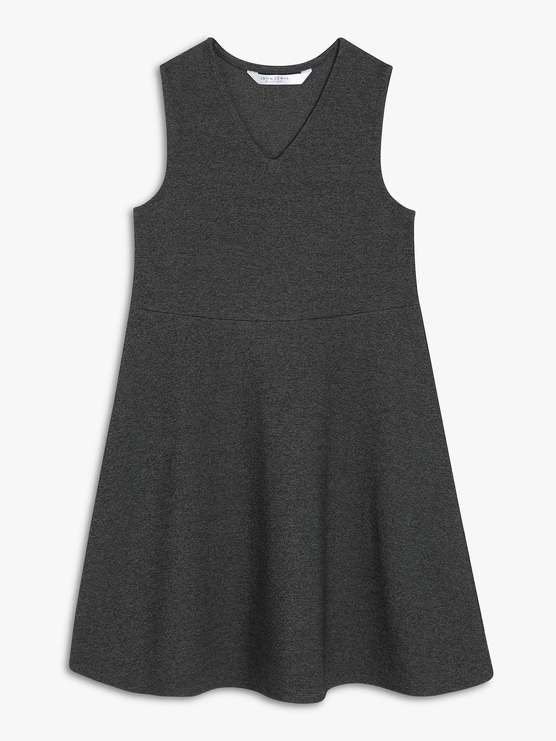 Buy John Lewis Jersey Skater Pinafore School Tunic, Grey Mid Online at johnlewis.com