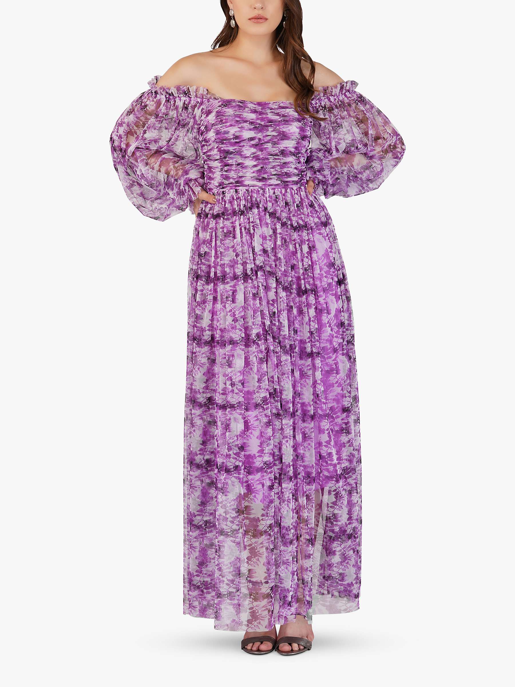 Buy Lace & Beads Lana Floral Print Off Shoulder Maxi Dress Online at johnlewis.com