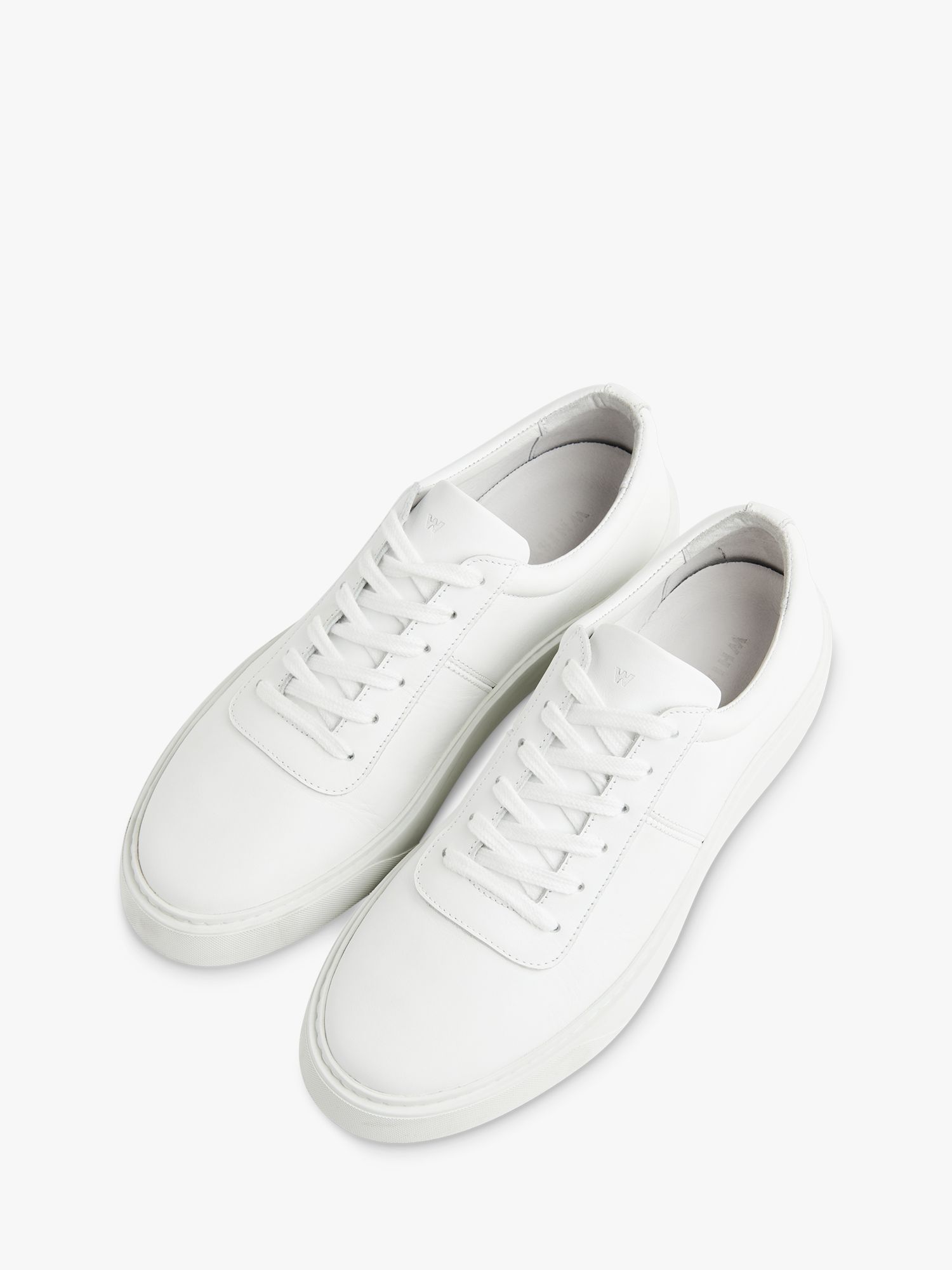 Whistles Kalie Leather Deep Sole Trainers, White at John Lewis & Partners