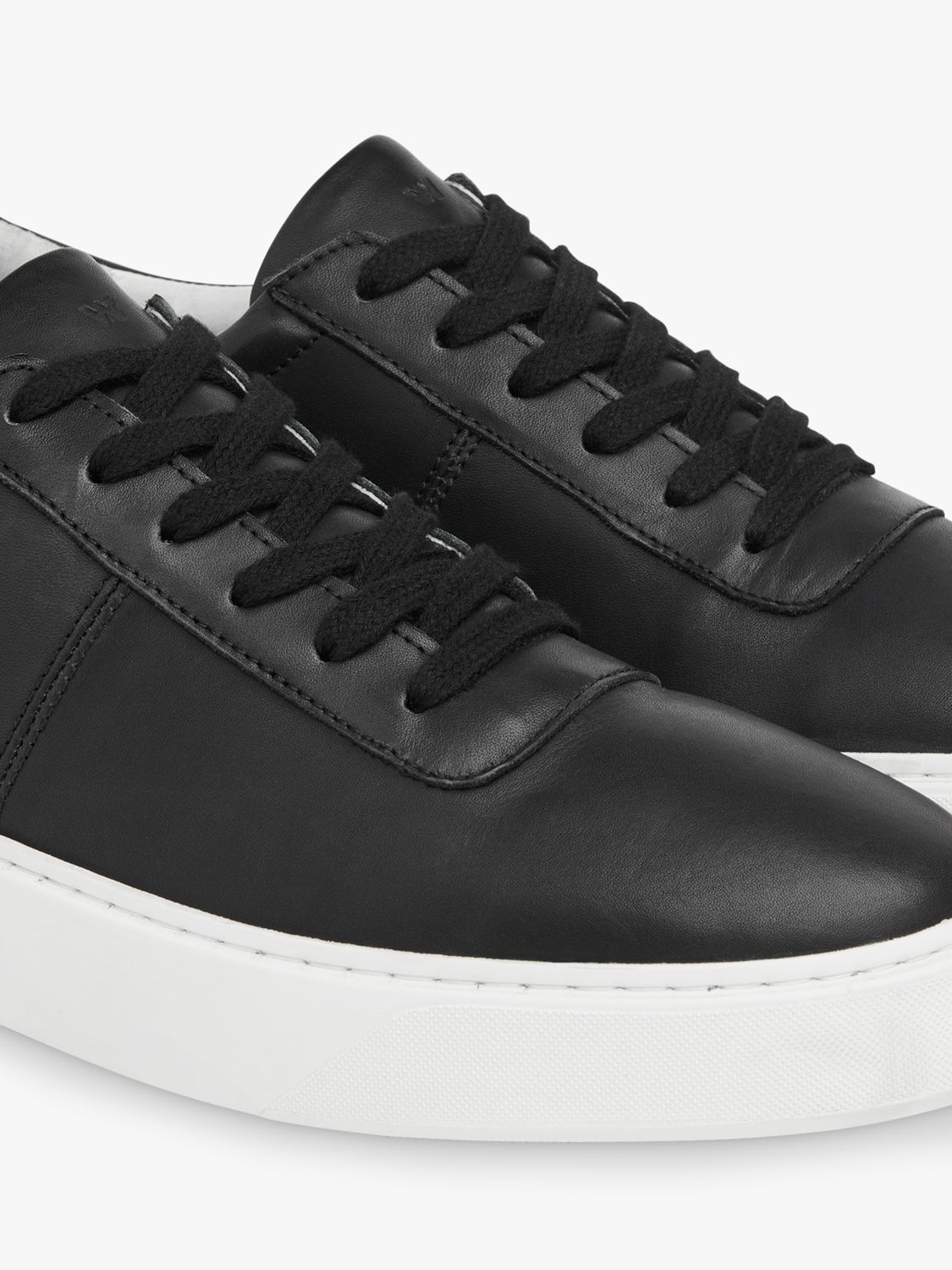 Whistles Kalie Leather Deep Sole Trainers, Black at John Lewis & Partners
