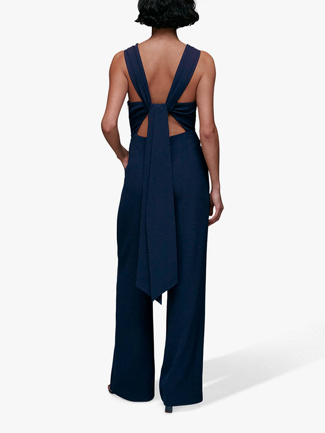 Whistles Tie Back Maxi Jumpsuit, Navy