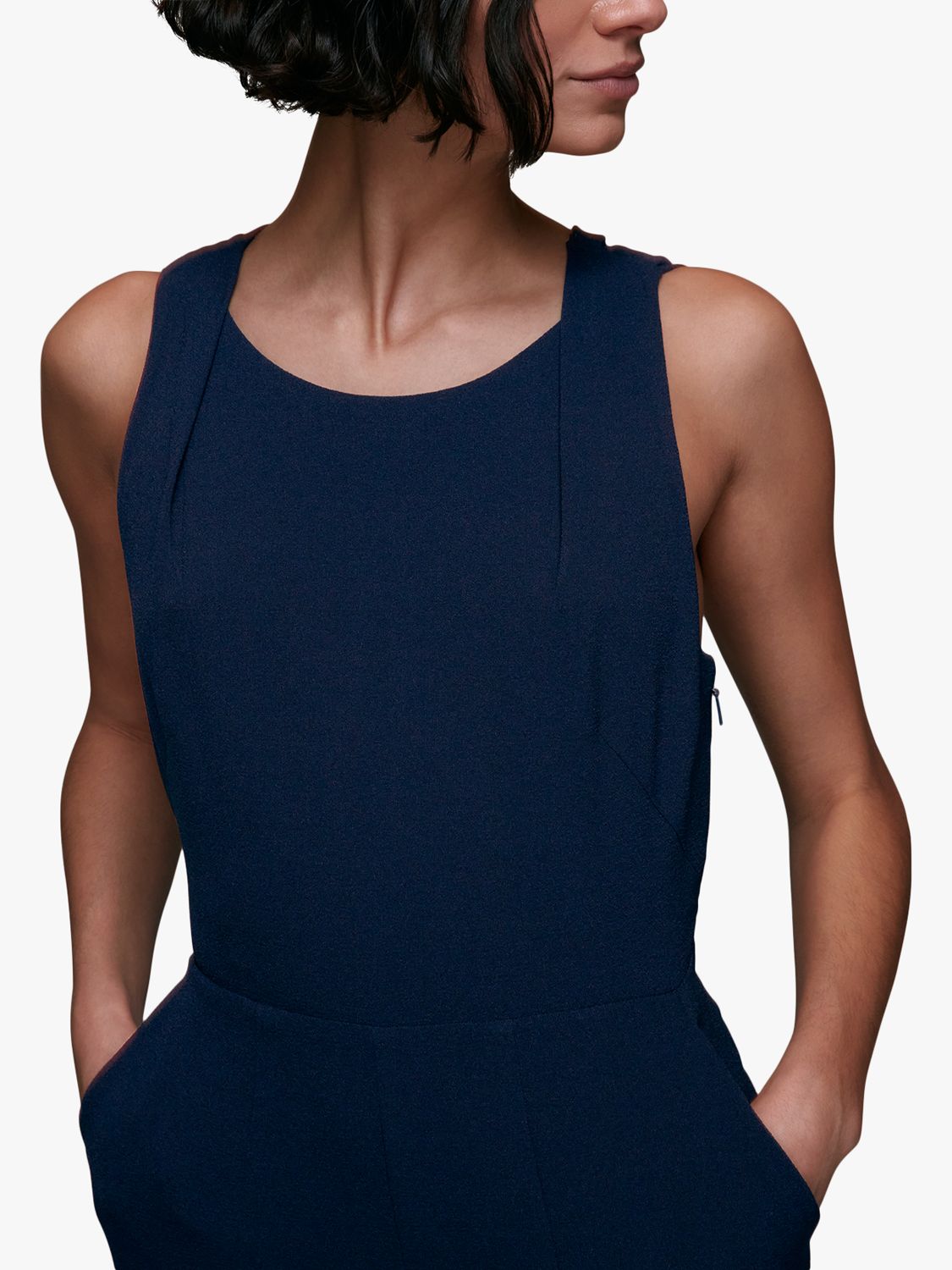 Buy Whistles Tie Back Maxi Jumpsuit, Navy Online at johnlewis.com
