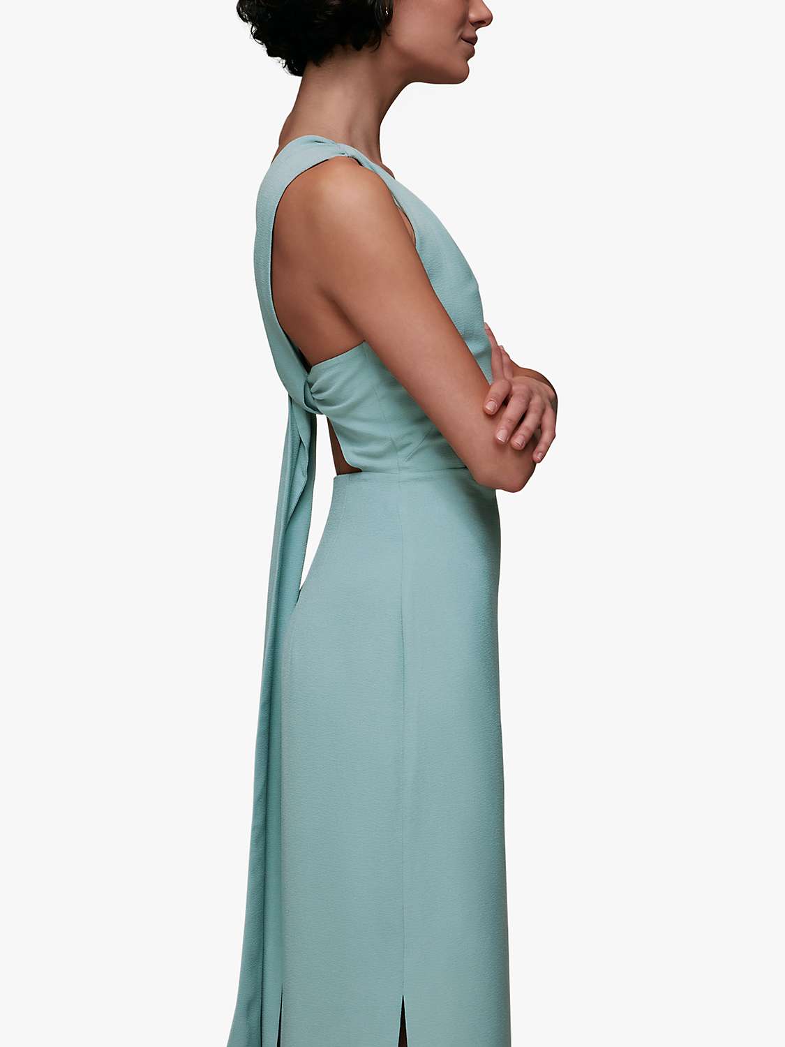 Buy Whistles Tie Back Maxi Dress, Sage Green Online at johnlewis.com