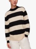 Whistles Stripe Knit Jumper, Black/Multi