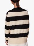 Whistles Stripe Knit Jumper, Black/Multi