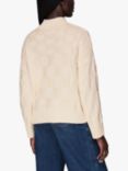 Whistles Texture Check Knitted Cotton Jumper