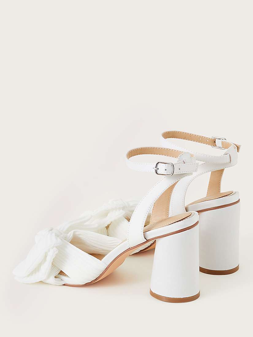 Buy Monsoon Bock Heeled Bow Sandals, Ivory Online at johnlewis.com