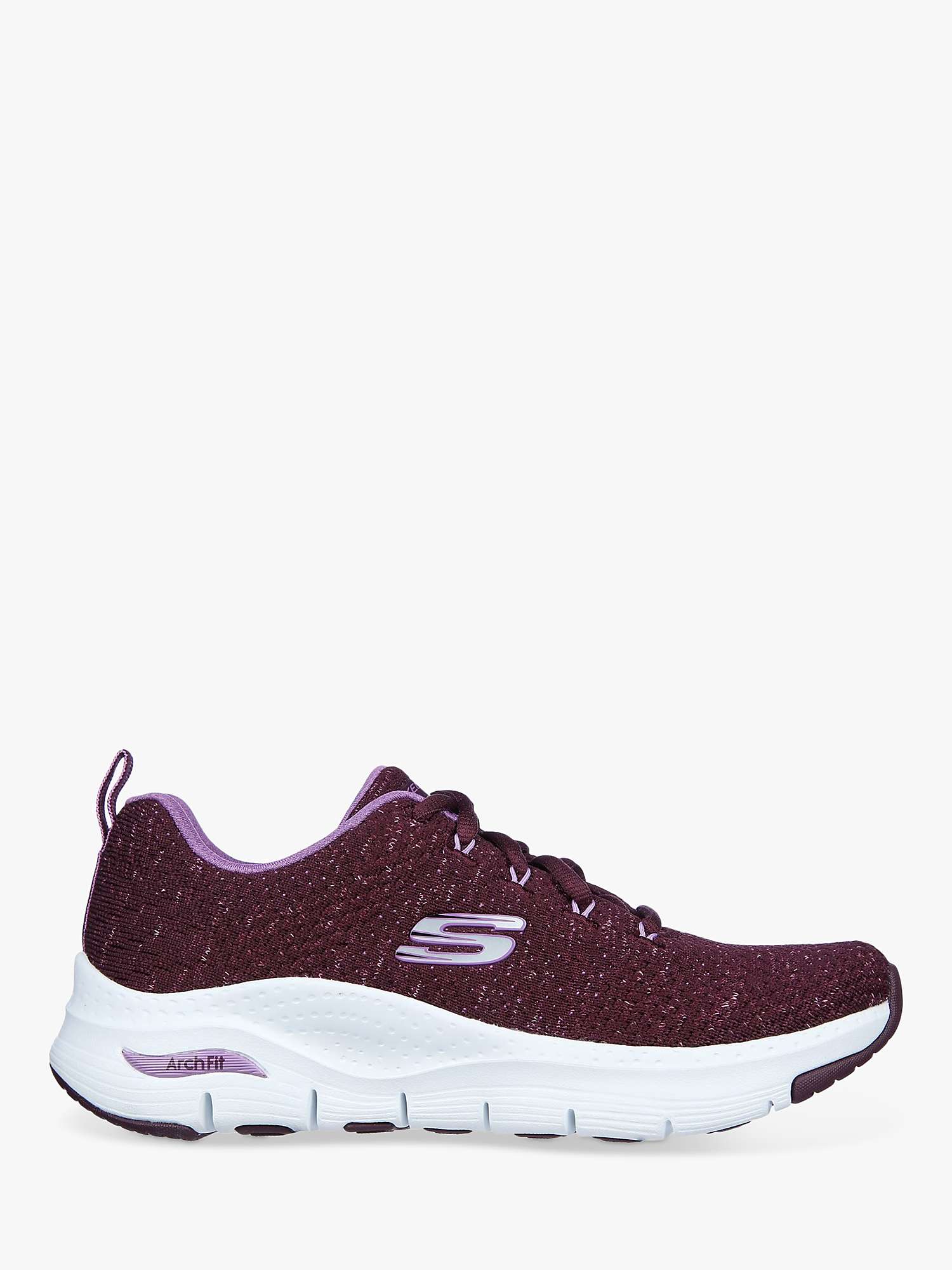 rizo pavimento Consultar Skechers Arch Fit Glee for All Lace Up Trainers, Plum at John Lewis &  Partners