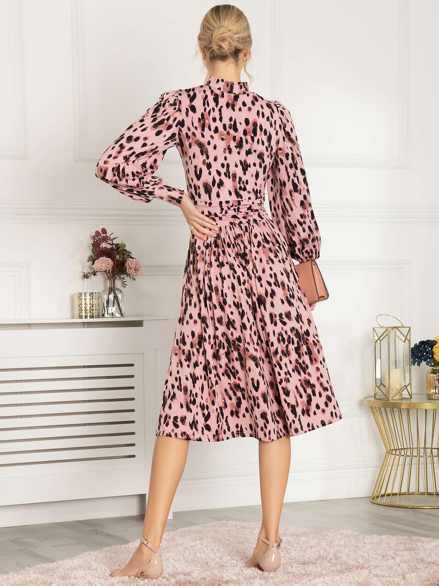 Buy Jolie Moi Kathryn Animal Print High Neck Dress Online at johnlewis.com