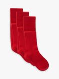 John Lewis ANYDAY Kids' Cotton Rich Tights, Pack of 3, Red