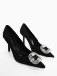 Mango Embellished Brooch Pointed Toe Court Shoes