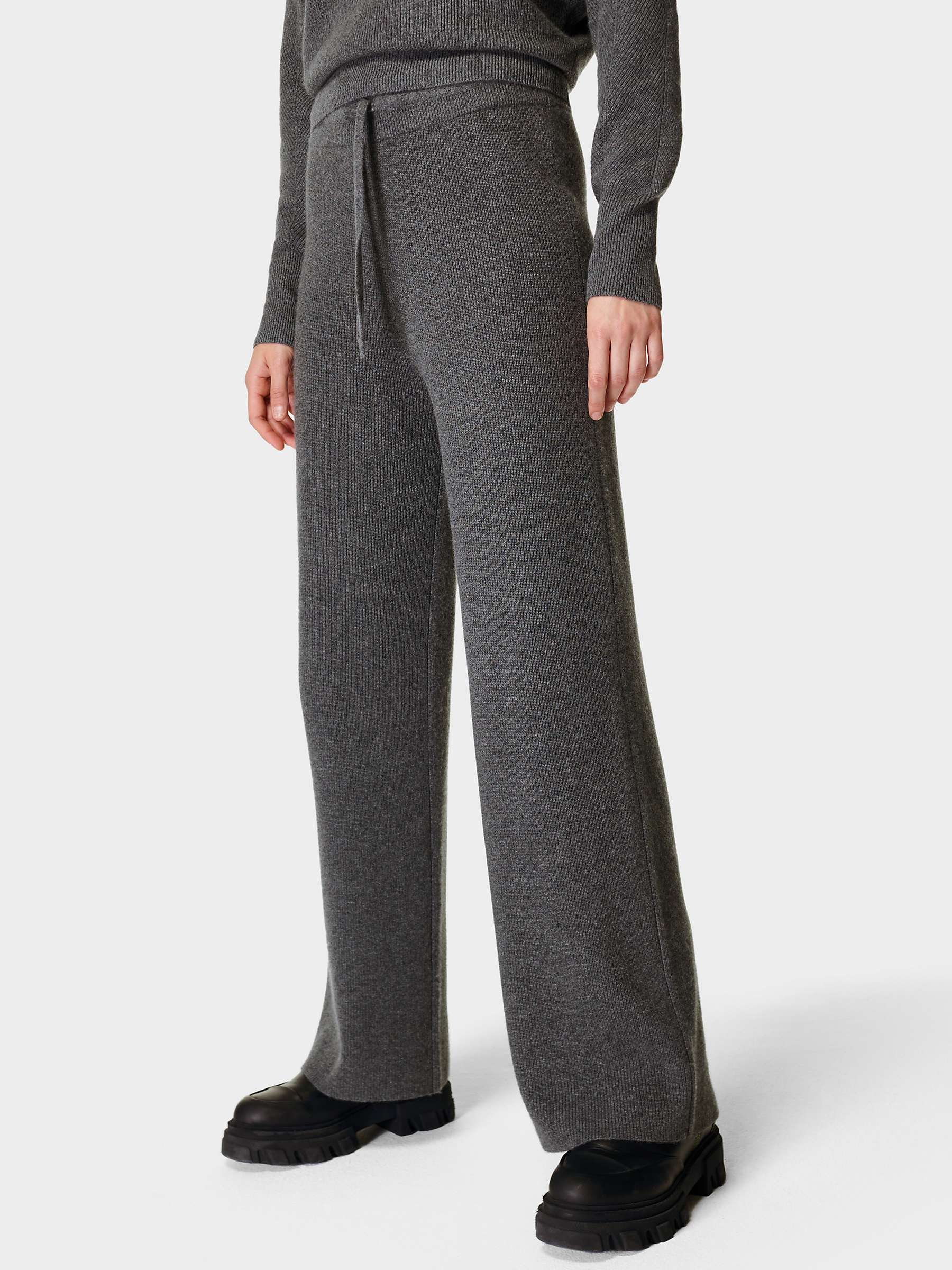 Sweaty Betty Relax Cashmere Lounge Trousers, Pumice Grey at John Lewis ...