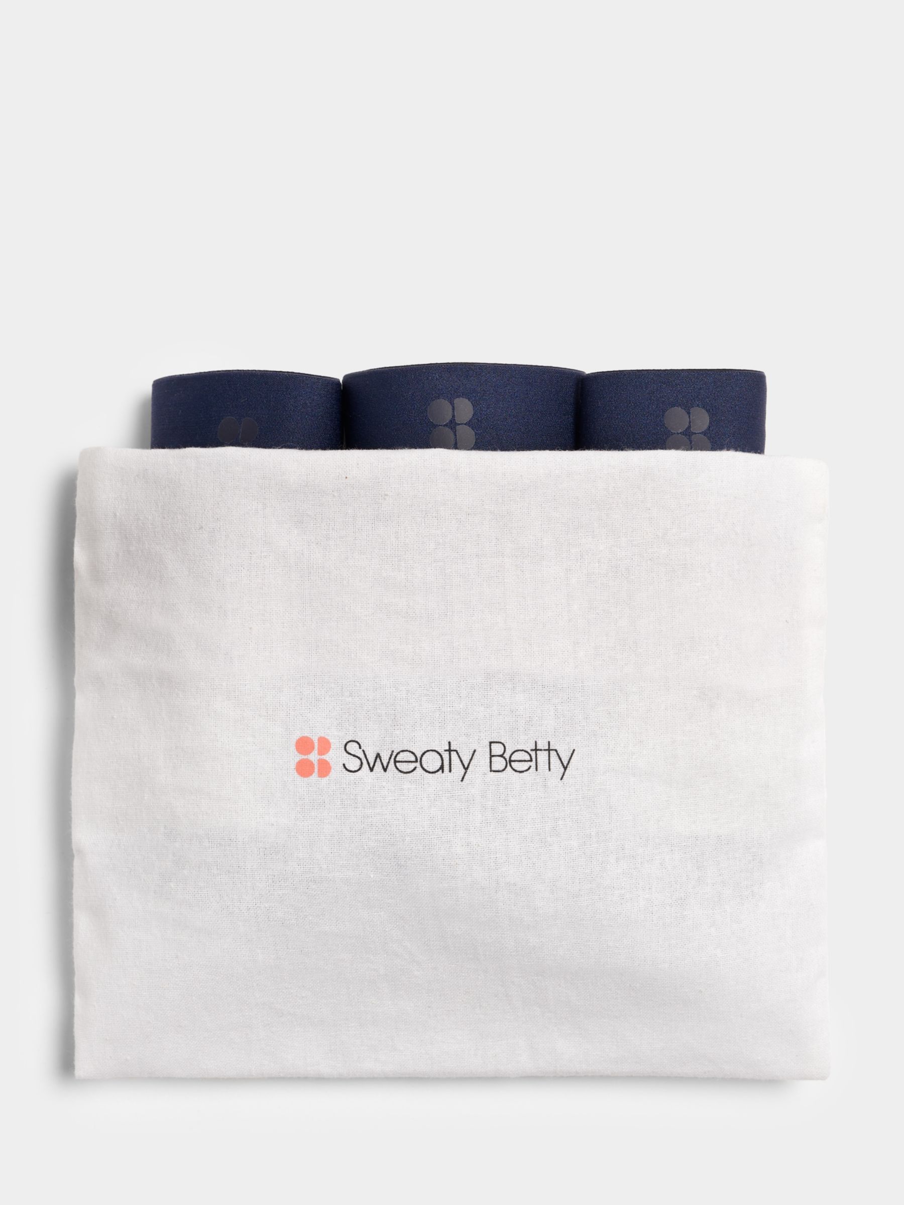 Sweaty Betty Sundown Soft Cotton Brief, Pack of 3, Navy Blue Heather, XS