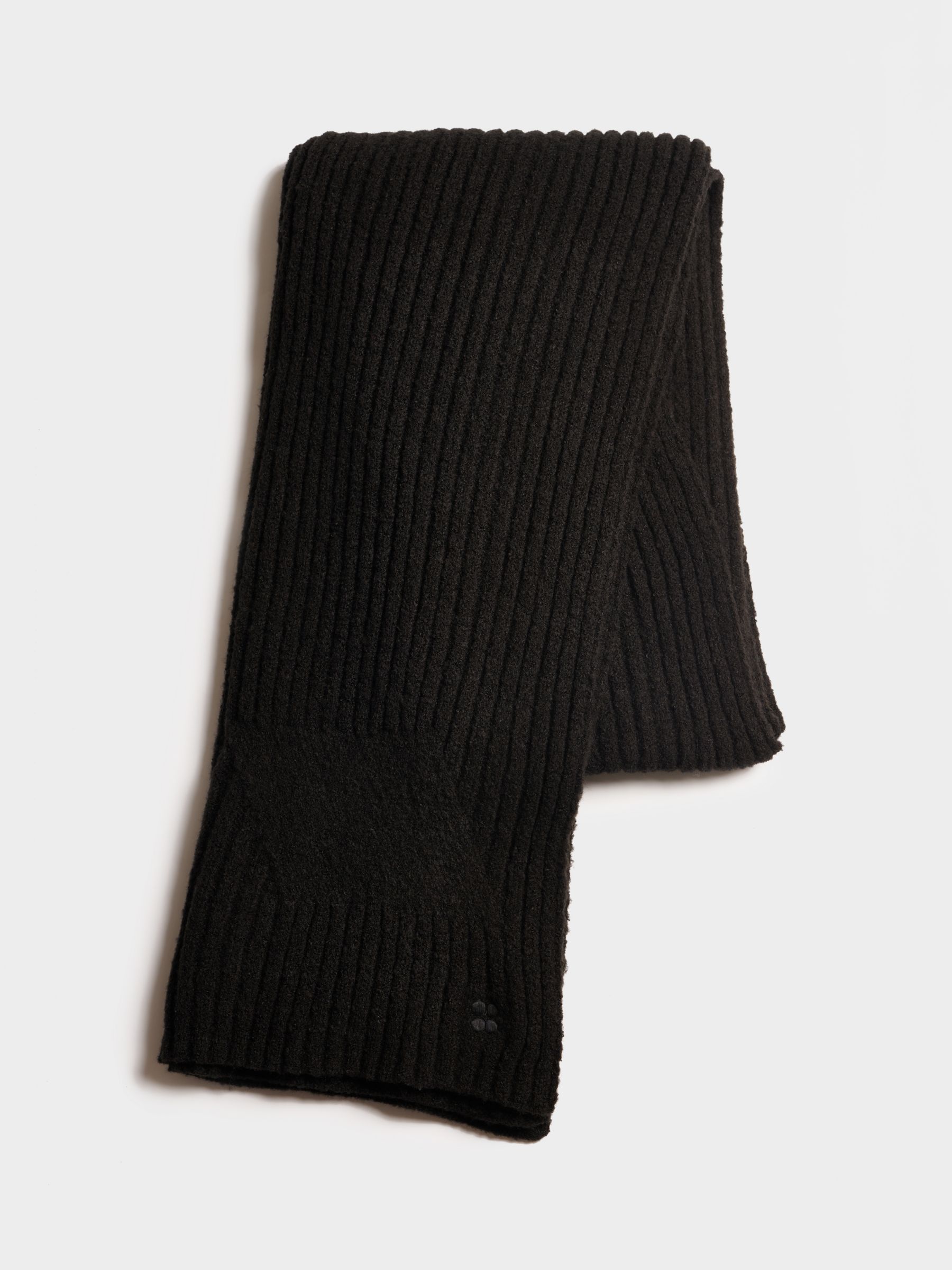 Sweaty Betty Textured Knit Scarf, Black, One Size