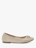 Dune Hallo Leather Charm Bow Ballet Pumps, Rose Gold