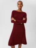 Hobbs Calla Wool Blend Dress, Wine