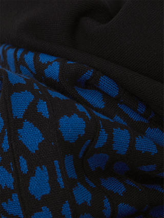 Hobbs Petite Elena Knit Midi Dress, Black/Blue