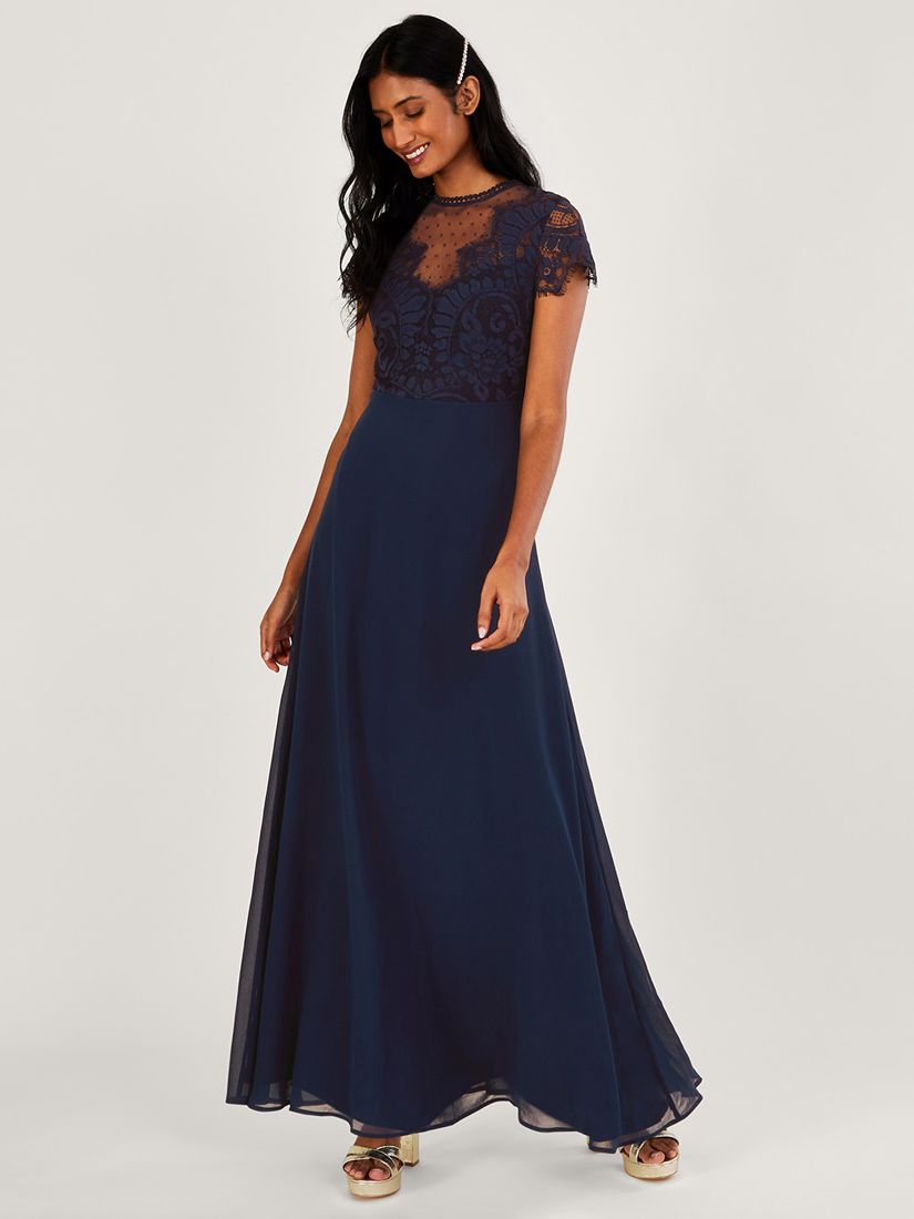 Buy Monsoon Diana Lace Bodice Maxi Dress, Navy Online at johnlewis.com