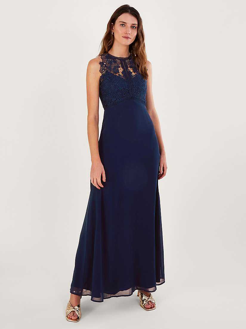 Buy Monsoon Lena Lace Maxi Dress, Navy Online at johnlewis.com