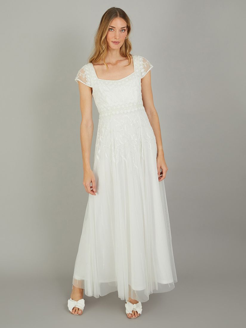 Monsoon Simone Sustainable Bridal Maxi Dress, Ivory at John Lewis ...