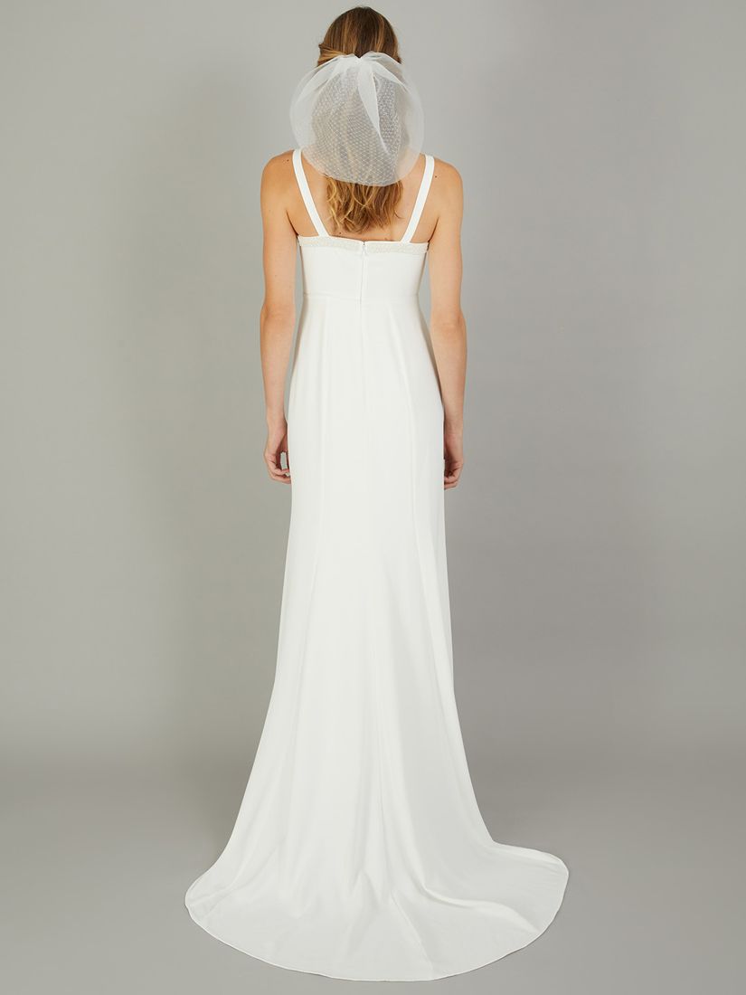 Buy Monsoon Kate Pearl Trim Wedding Dress, Ivory Online at johnlewis.com