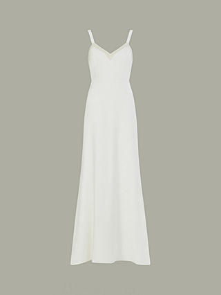 Monsoon Kate Pearl Trim Wedding Dress, Ivory