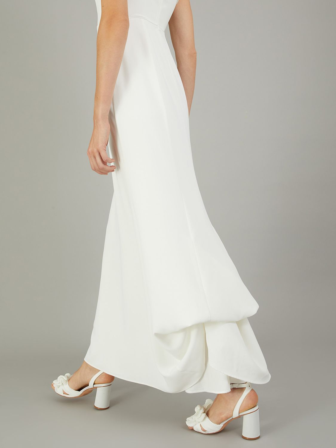 Monsoon Kate Pearl Trim Wedding Dress, Ivory, 6
