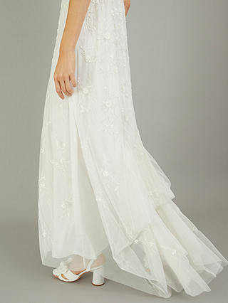 Monsoon Holly Embellished Wedding Dress, Ivory