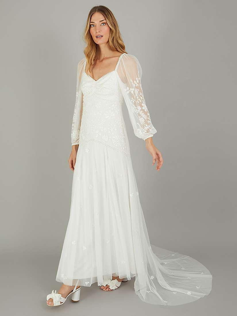 Buy Monsoon Josette Embellished Bridal Maxi Dress, Ivory Online at johnlewis.com