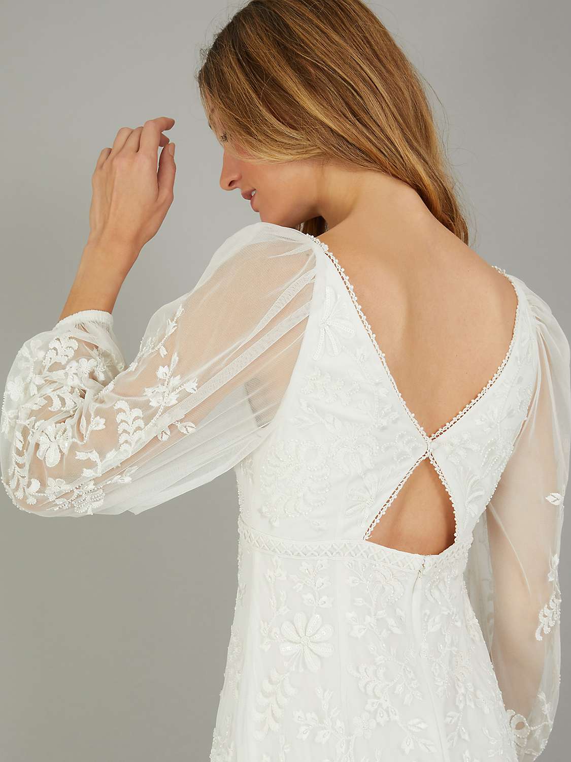 Buy Monsoon Josette Embellished Bridal Maxi Dress, Ivory Online at johnlewis.com