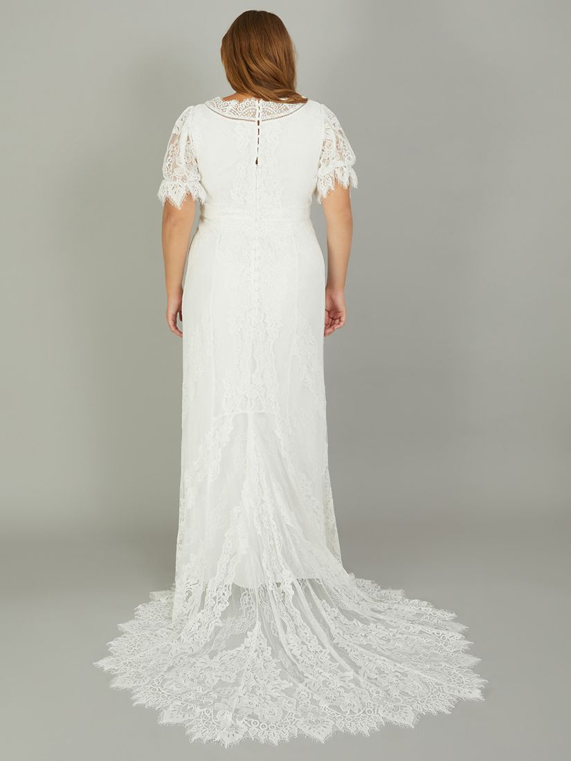 Monsoon Elizabeth Chantilly Lace Maxi Wedding Dress, Ivory at John ...