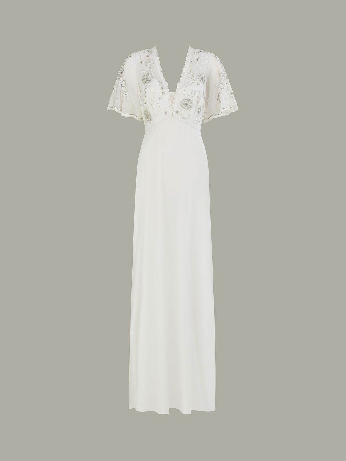 Monsoon Liz Embroidered Bridal Maxi Dress, Ivory, 6