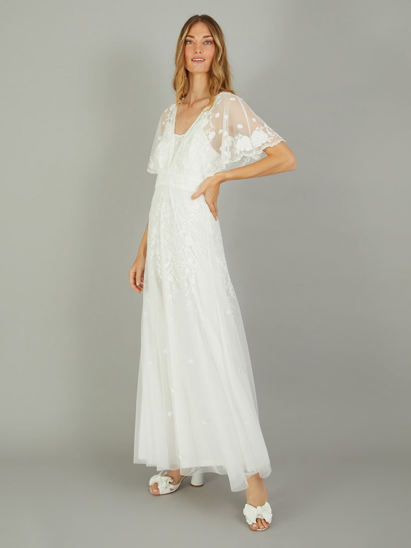 Monsoon Maggie Floral Embroidery Wedding Dress, Ivory at John Lewis ...