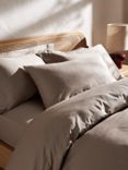 John Lewis Soft & Silky Specialist Temperature Balancing 400 Thread Count Cotton Bedding, Latte