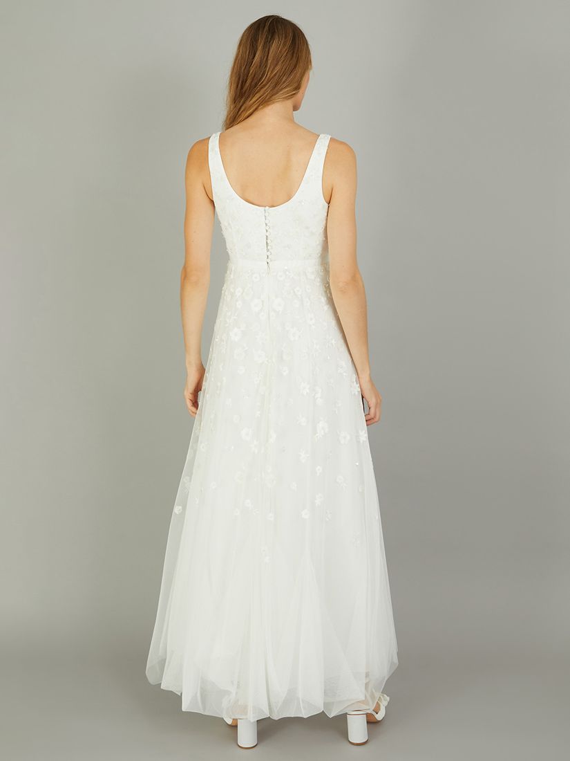 Monsoon Amelie Embroidered Wedding Dress Ivory at John Lewis