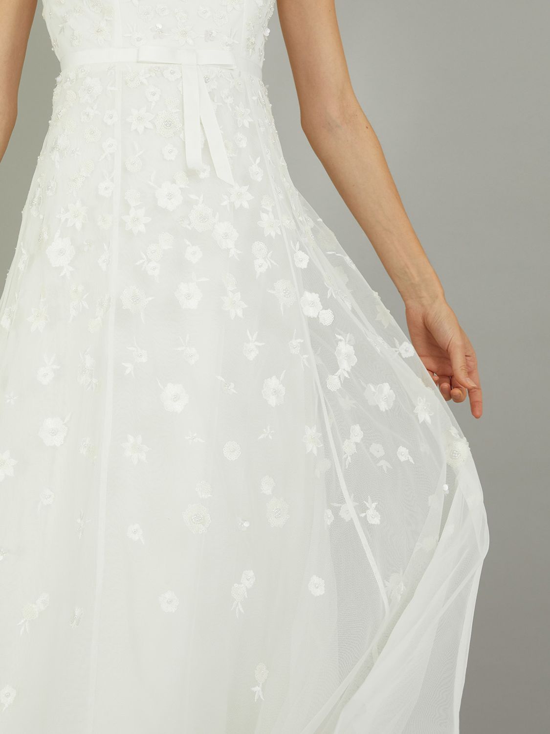 Buy Monsoon Amelie Embroidered Wedding Dress, Ivory Online at johnlewis.com
