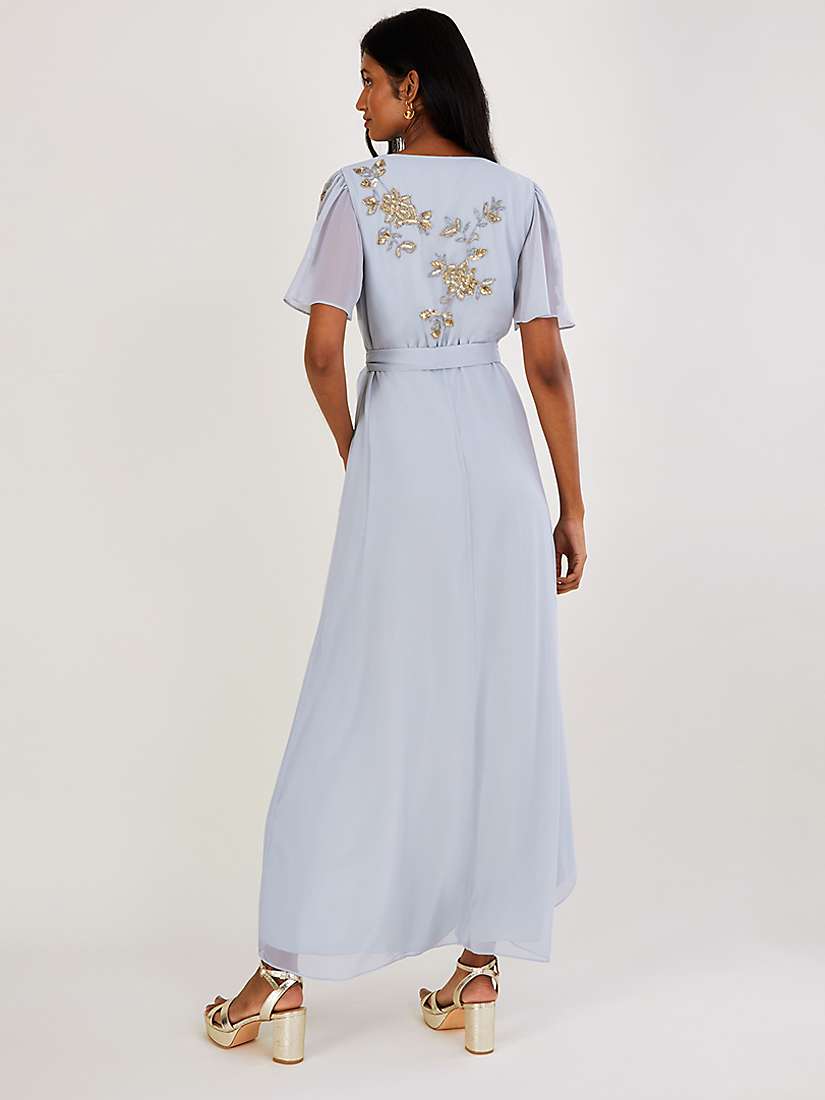 Buy Monsoon Sarah Embellished Wrap Dress, Cloud Online at johnlewis.com
