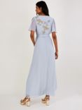 Monsoon Sarah Embellished Wrap Dress, Cloud