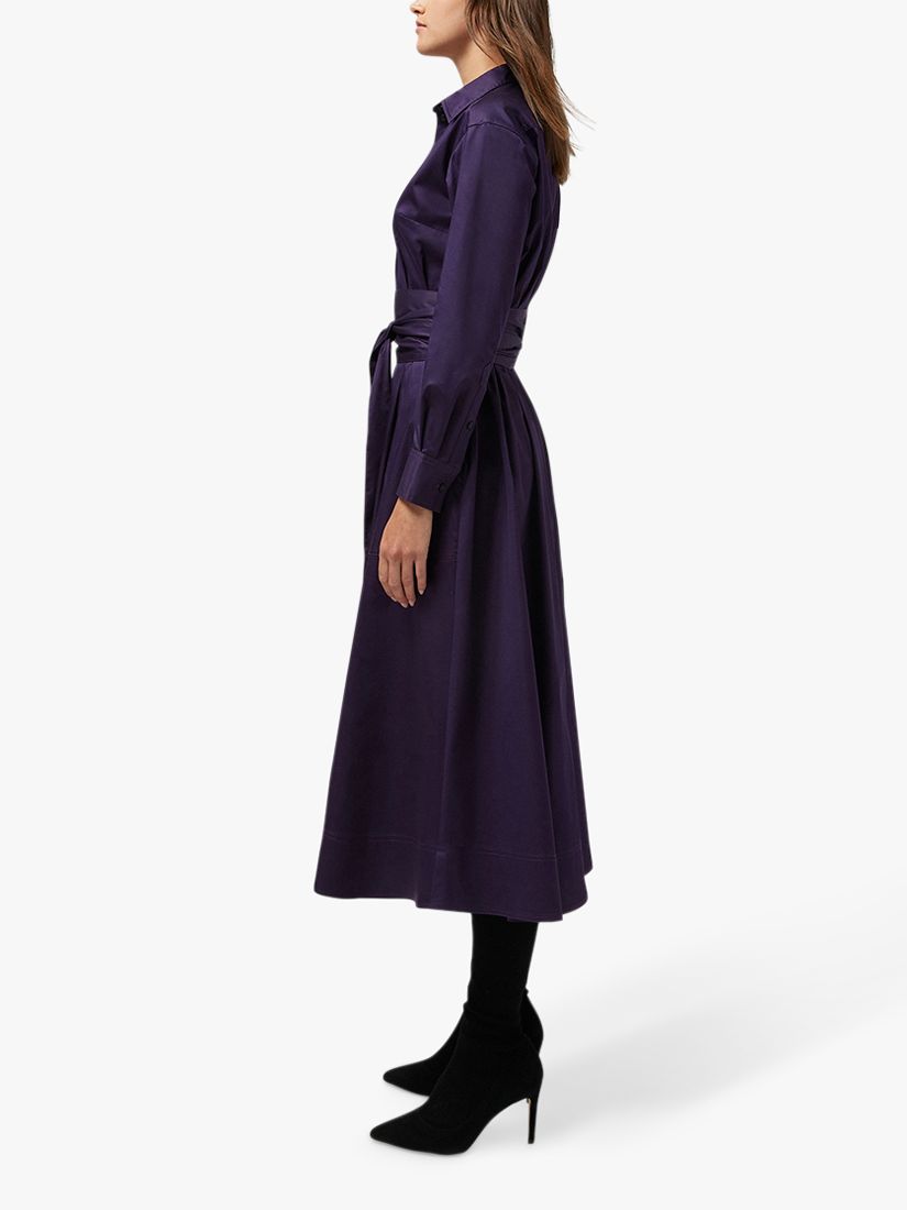 Jasper Conran Blythe Midi Shirt Dress, Purple, 8