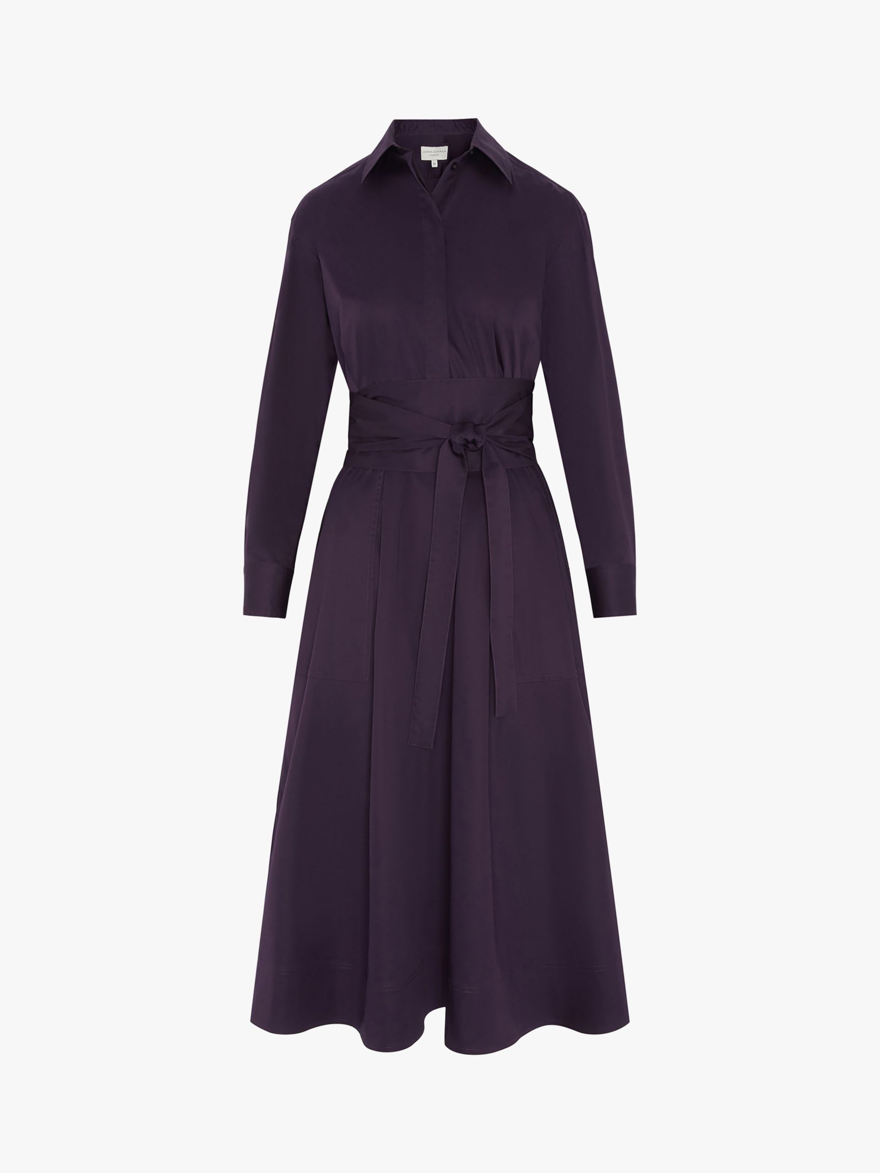 Jasper Conran Blythe Midi Shirt Dress, Purple, 8