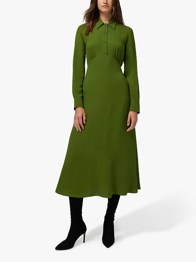 Jasper Conran Claudia Empire Line Crepe Midi Dress, Green